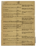 Moe Howard's 5pp. Script for a Scene With Moe, Larry & Shemp -- Entire Skit Is a Funny Double Entendre With the Stooges Playing Fashion Photographers -- Missing 1st Page -- Very Good Condition